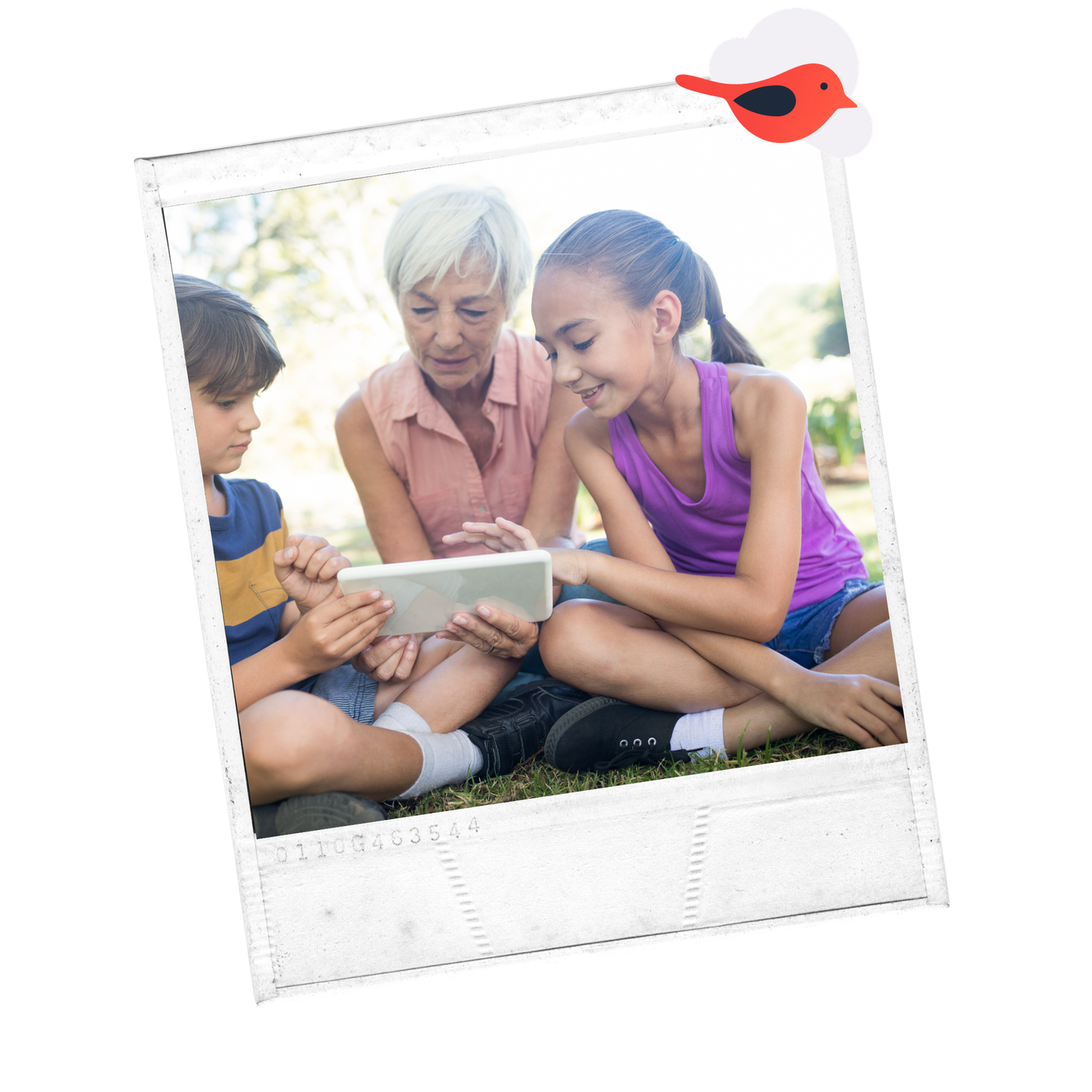 Family using tablet together