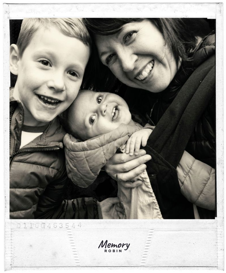 A mother with her two children
